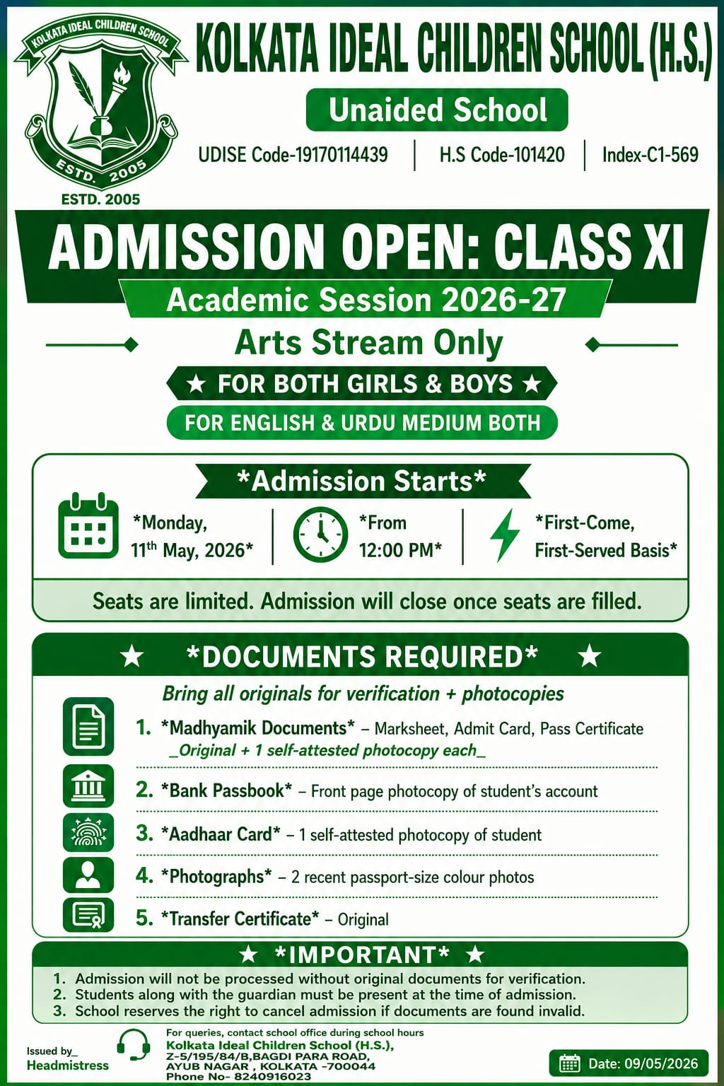 Admissions Open